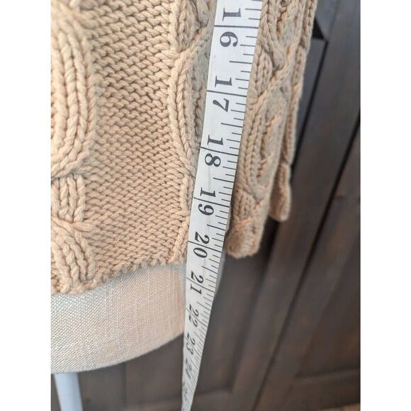 Jillian Nicole Cardigan Sweater Women's PLarge Beige Cotton Blend Cable Knit - Picture 4 of 7
